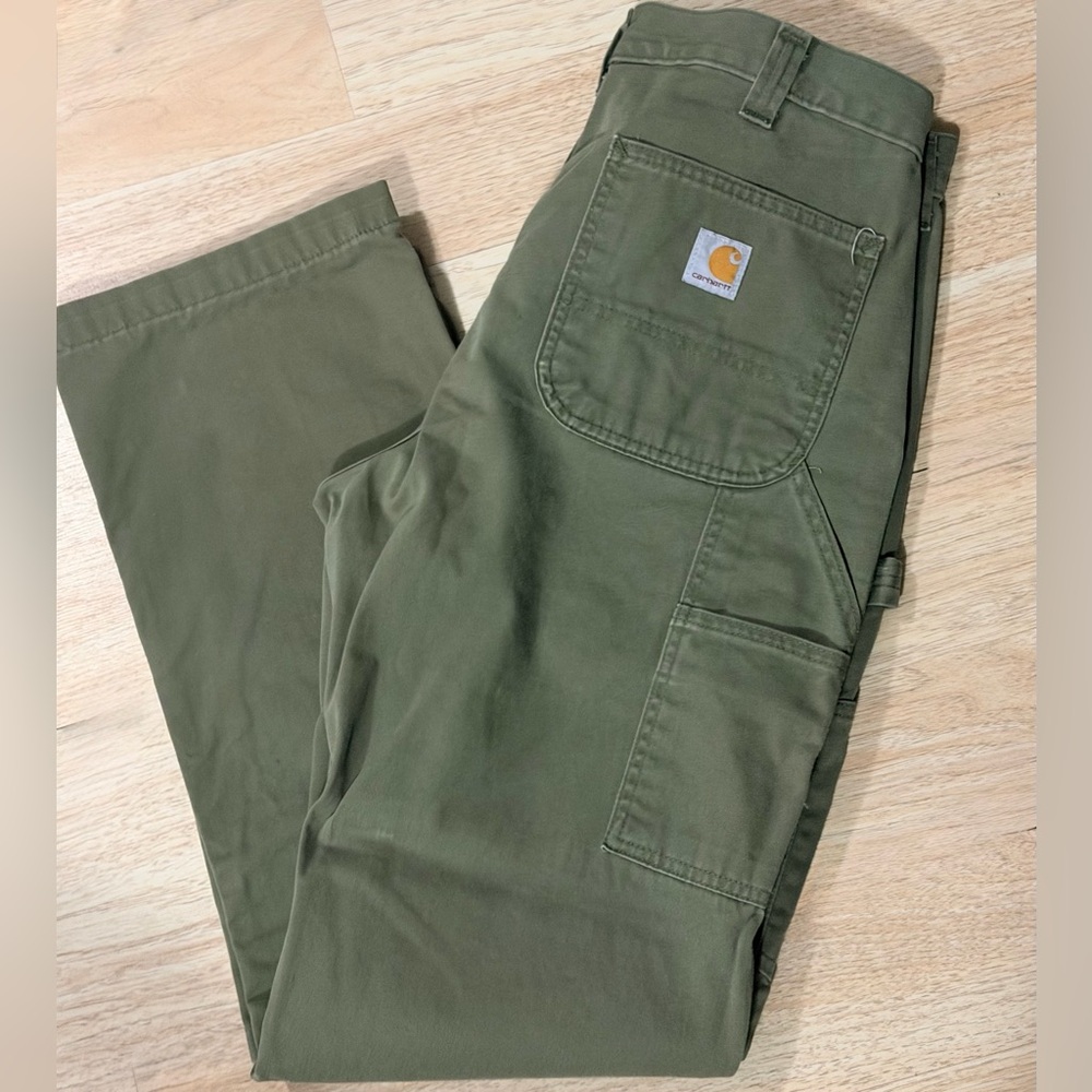 Carhartt Olive Work Cargo Pants - Utility Pocket Design